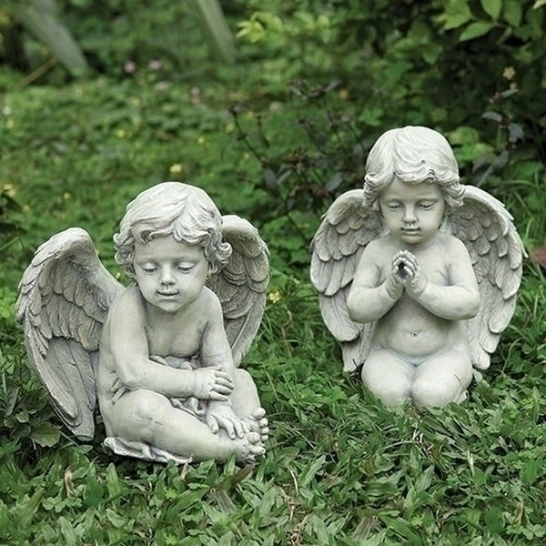 Cherubs Garden Statues Pair